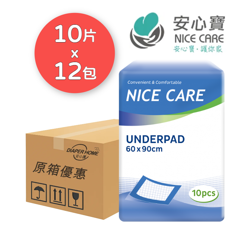 Nice Care 安心寶 隔尿床墊 60x90cm 隔尿床墊 Underpad