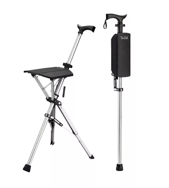 泰達 Ta-Da 輕便摺合拐杖椅 全新防滑手柄 製 拐杖椅 Folding Seat
