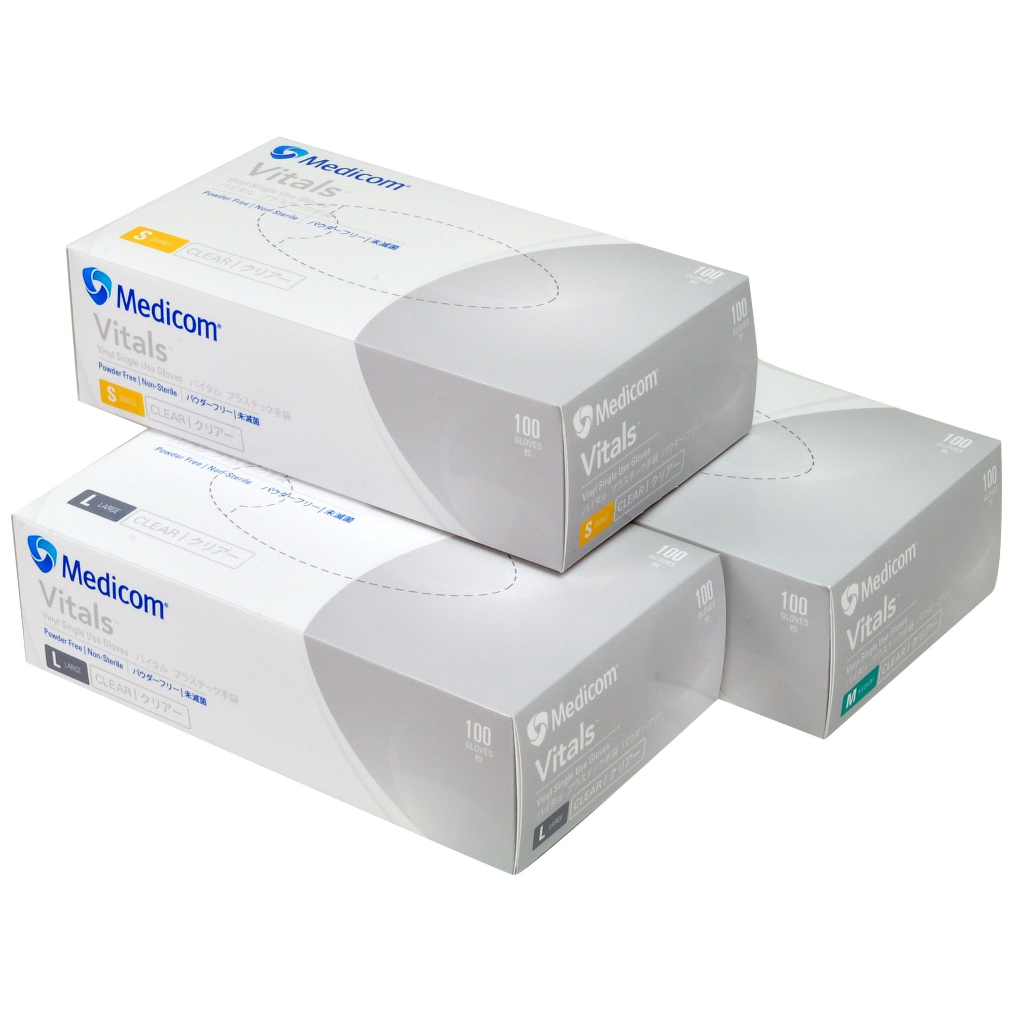 美迪康 Medicom Vitals Vinyl 無粉 中碼 100隻 一次性手套