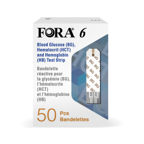 FORA 福爾6合1血糖機 - 3合1 血糖 血比容 血紅蛋白試紙 50張