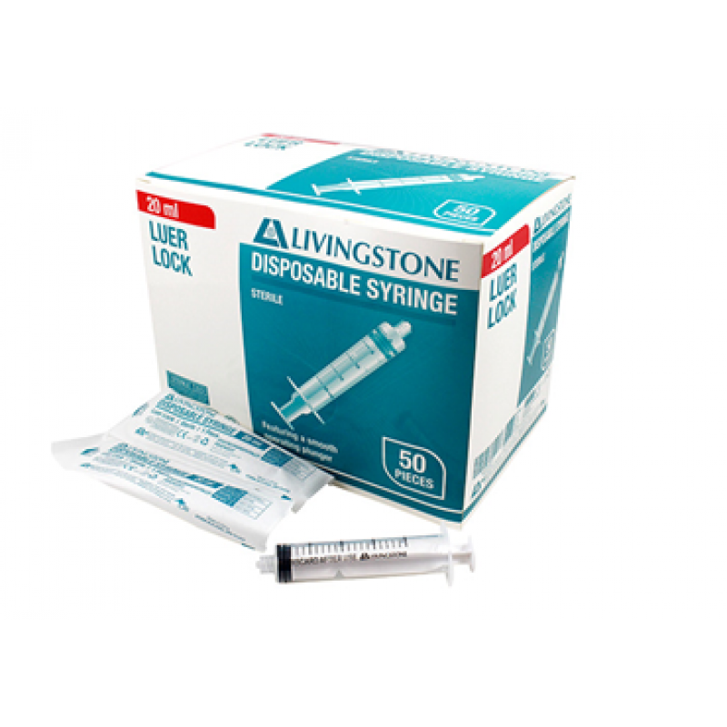 澳洲 Livingstone Luer Lock 螺絲咀針筒 20ml 盒裝:50支 - Image 2