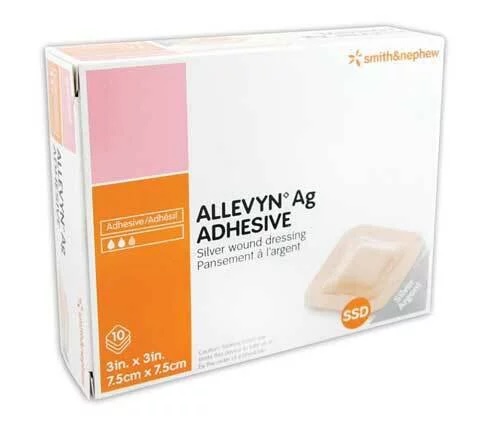 Smith & Nephew 施樂輝 Allevyn Ag 海綿敷料 黏貼 非黏貼 7.5cm x 7.5cm 黏貼式10片 66800073