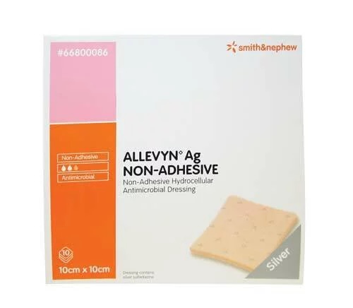 Smith & Nephew 施樂輝 Allevyn Ag 海綿敷料 黏貼 非黏貼 10cm x 10cm 非黏貼式10片 66800086