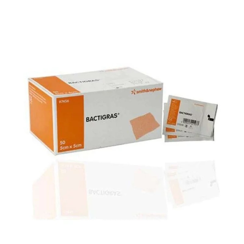 Smith & Nephew 施樂輝 Bactigras Tulle Gras Dx 殺菌油性紗布 5cm x 5cm 50片 7456