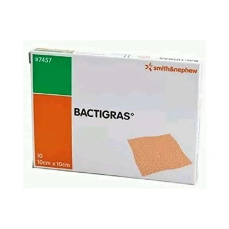 Smith & Nephew 施樂輝 Bactigras Tulle Gras Dx 殺菌油性紗布 10cm x 10cm 10片 7457