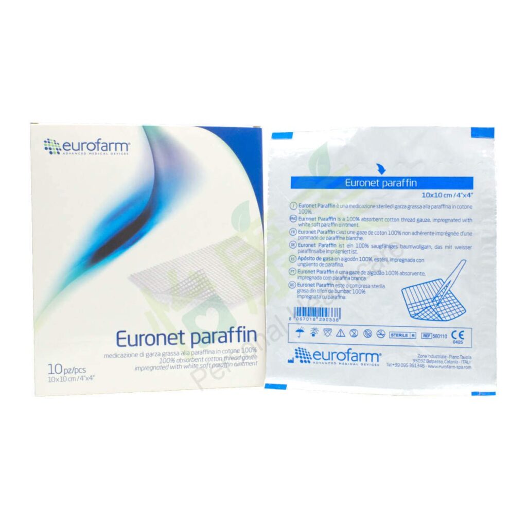 Euronet Paraffin 無菌油紗布 10 x 10cm 盒裝:10片